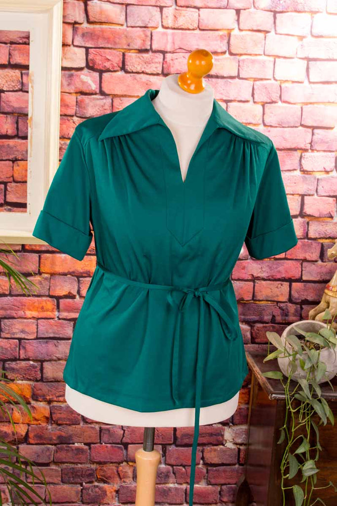 70s Top grün Megakragen