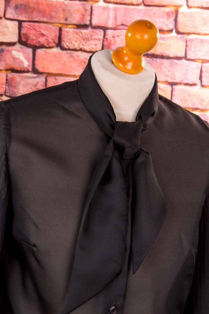 Vintage Bluse schwarz Plissee