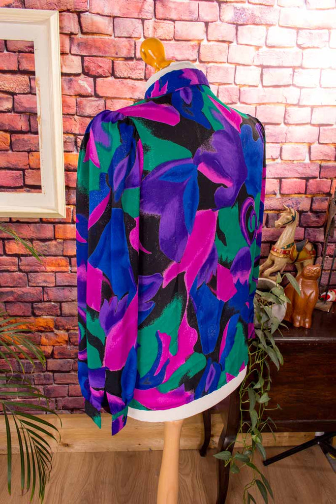 80s Bluse leuchtend bunt