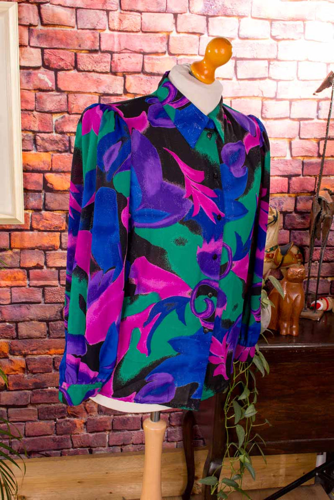 80s Bluse leuchtend bunt