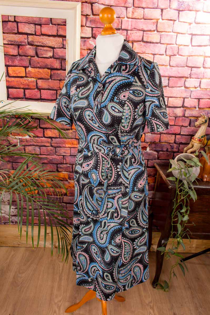 70s Kleid bunt Paisley