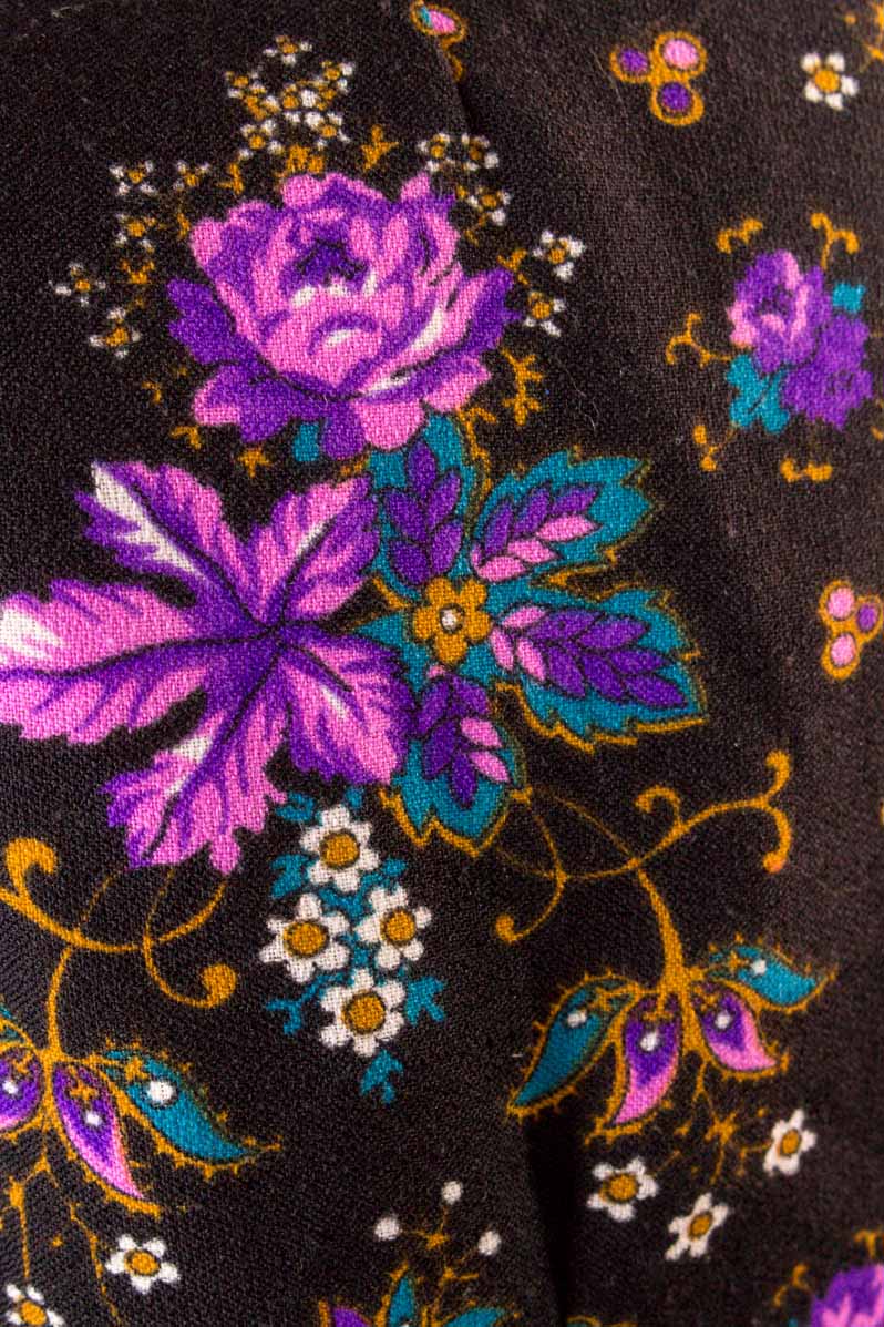 70s Kostüm Weste + Rock schwarz lila