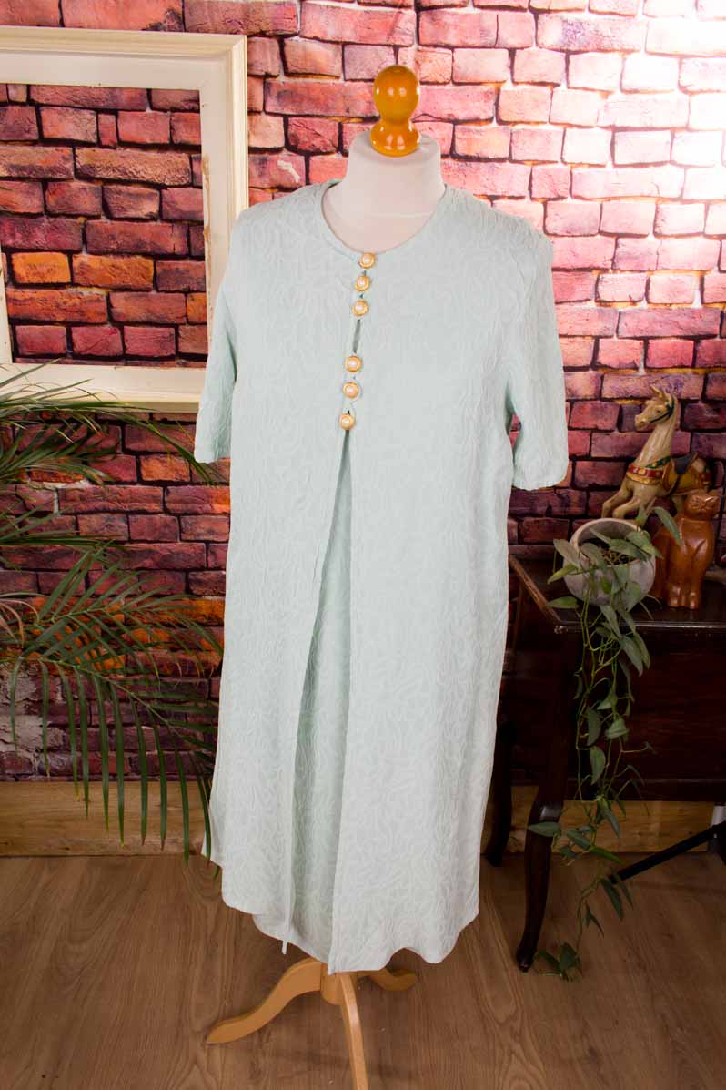 festliches Kostüm Kleid + Tunika türkis