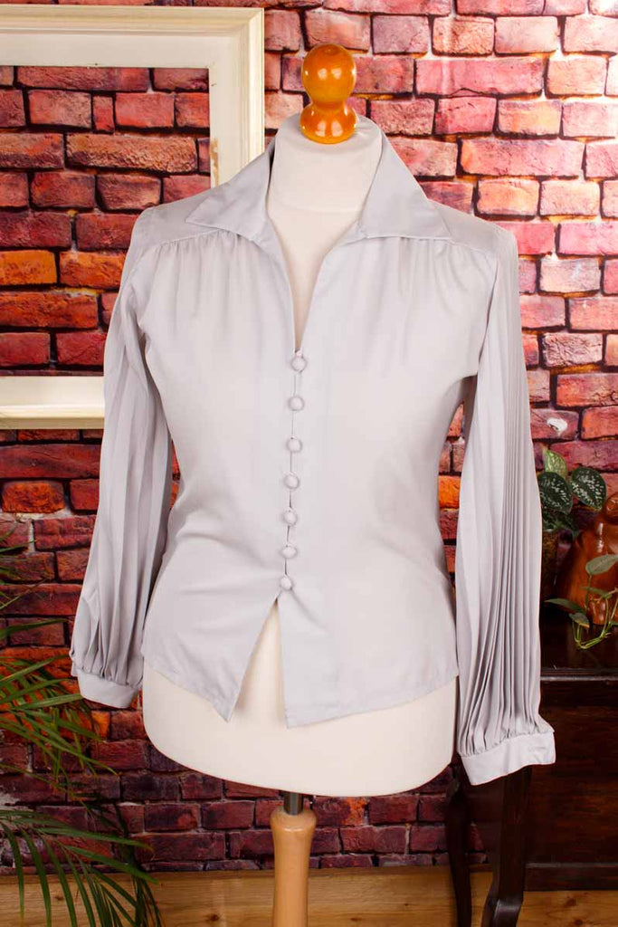 70s Disco Bluse Plissee Ärmel