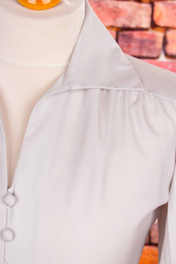 70s Disco Bluse Plissee Ärmel