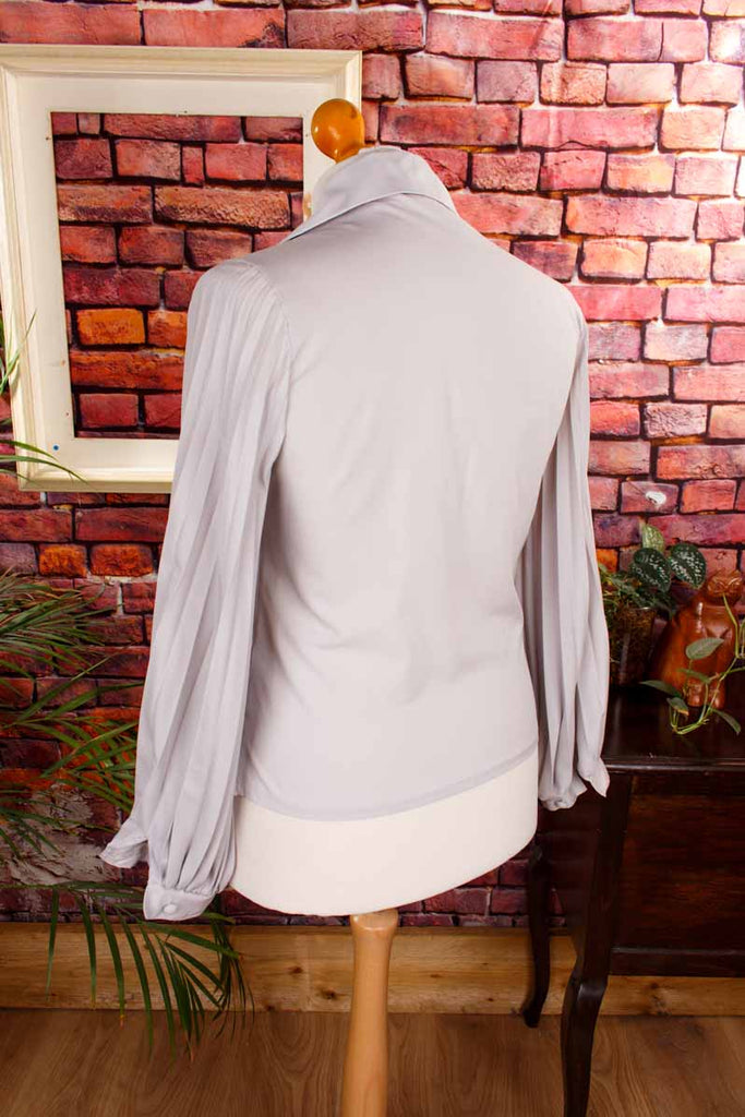 70s Disco Bluse Plissee Ärmel