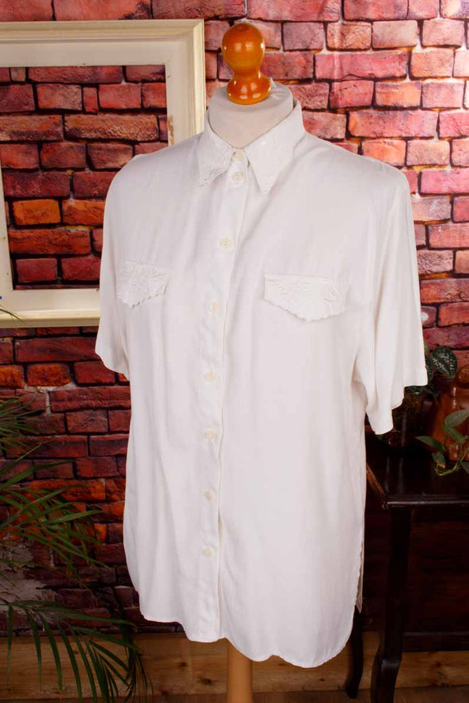 Leinenmix Bluse creme