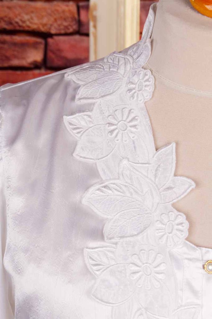 80s Bluse weiß Satin