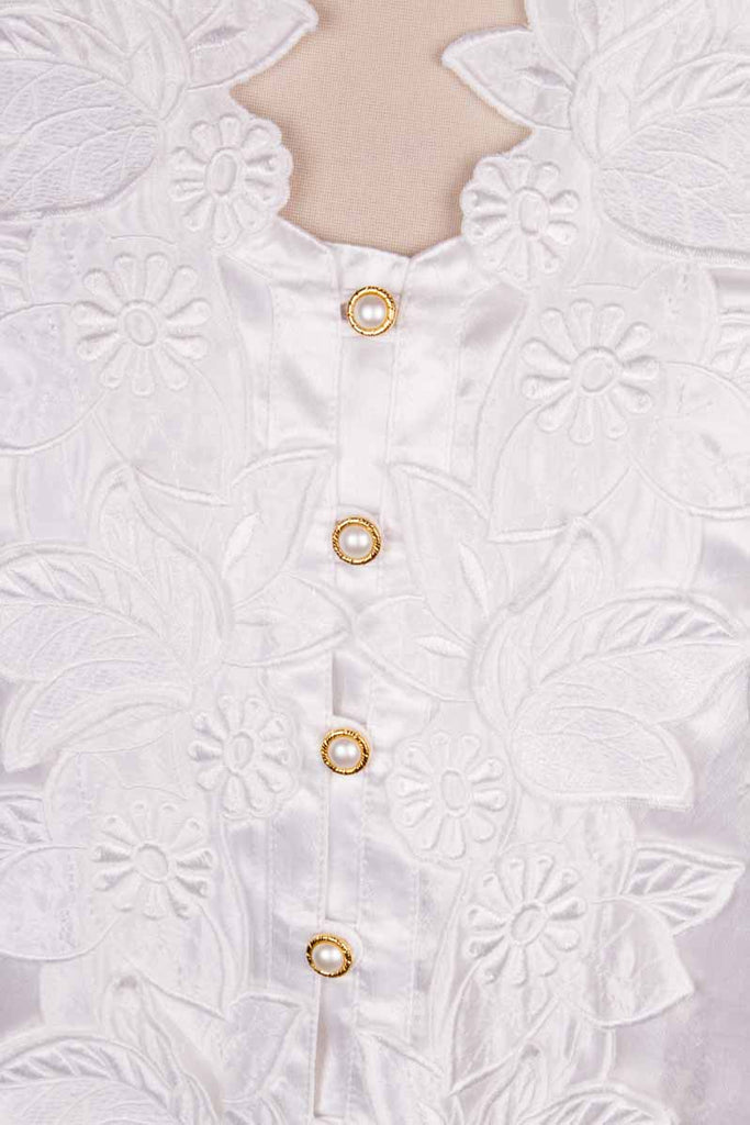 80s Bluse weiß Satin