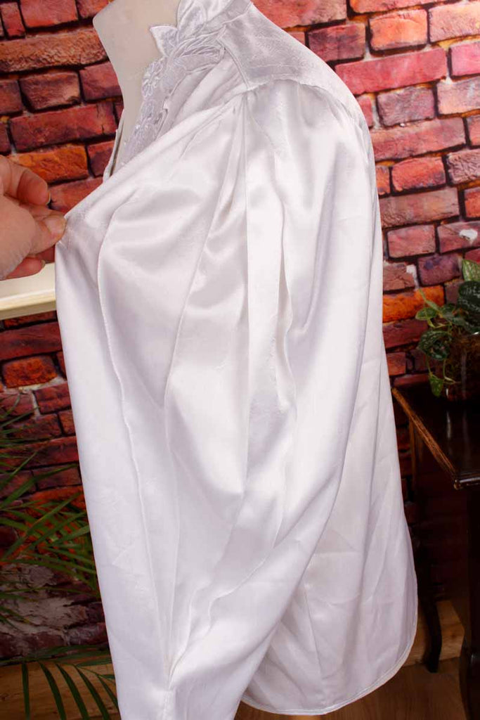 80s Bluse weiß Satin