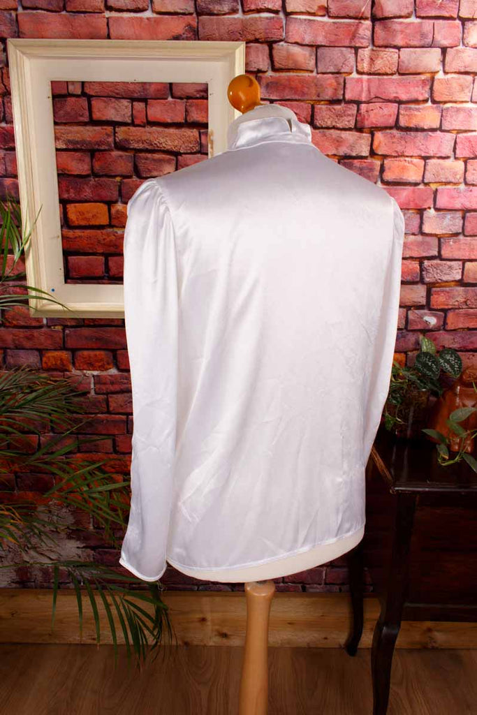 80s Bluse weiß Satin