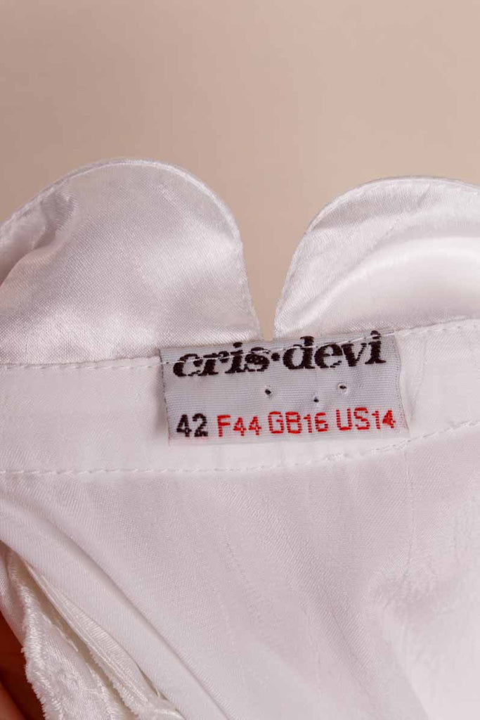 80s Bluse weiß Satin