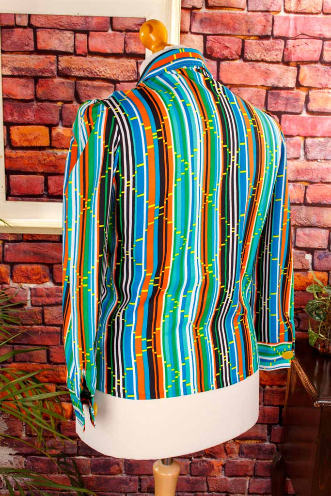 70s Disco Streifen Blazer Bluse