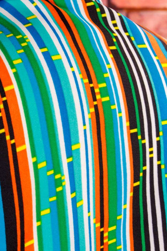 70s Disco Streifen Blazer Bluse