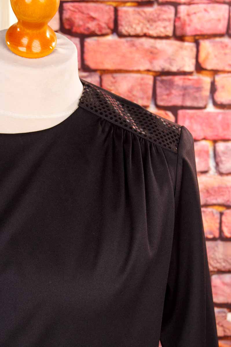 80er Top schwarz Pailletten