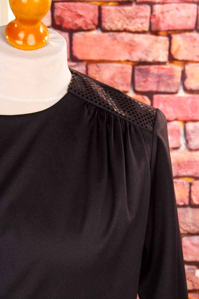 80er Top schwarz Pailletten