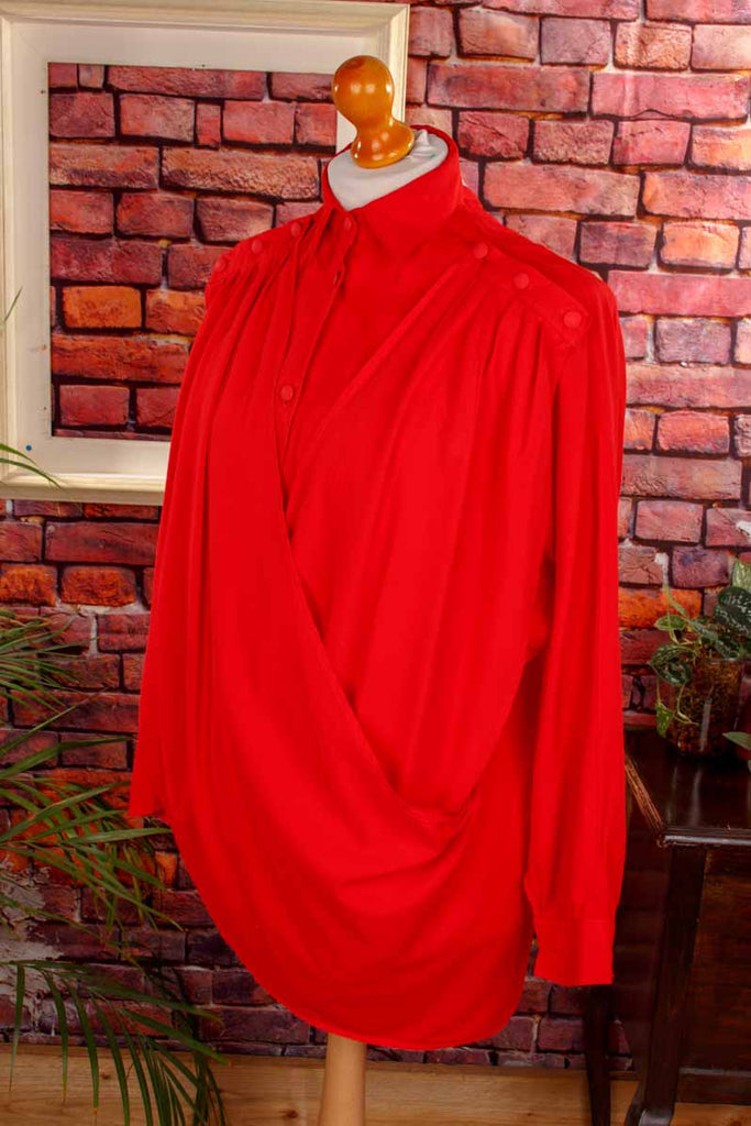 80er Umstandsbluse Stillbluse rot