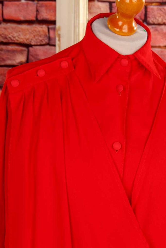 80er Umstandsbluse Stillbluse rot