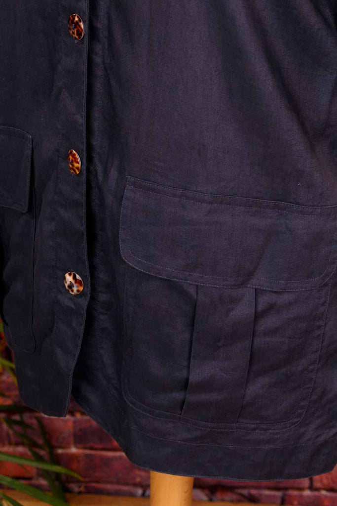 Leinen Bluse anthrazit