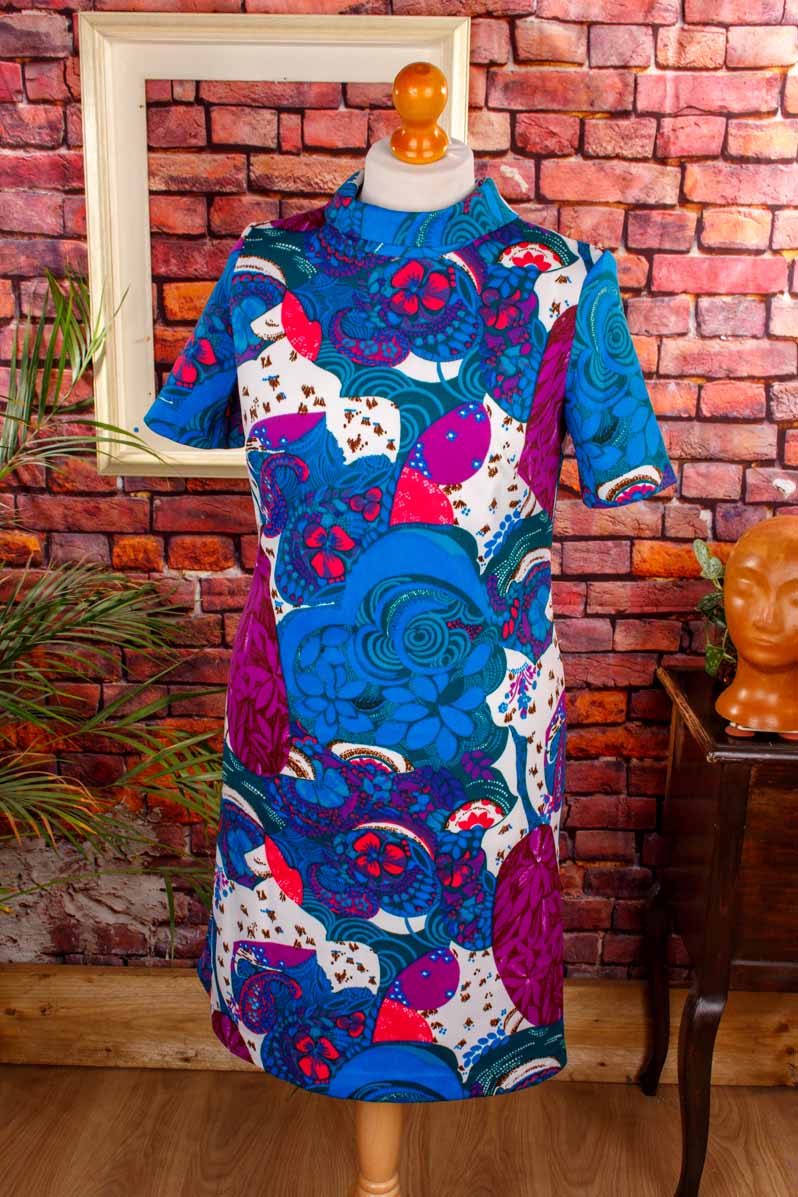 60s Discokleid leuchtend bunt
