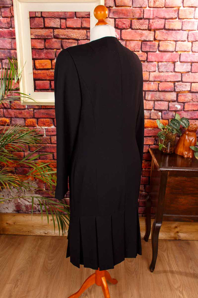 Vintage Wollkleid schwarz streng