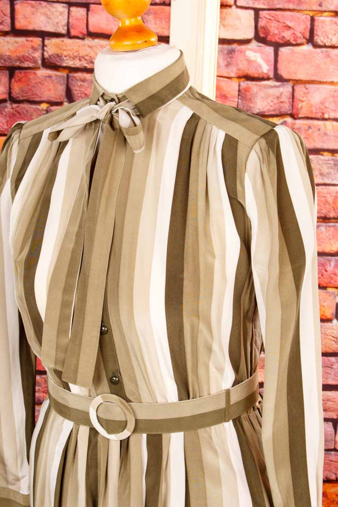 Louis Féraud Seidenkleid Streifen