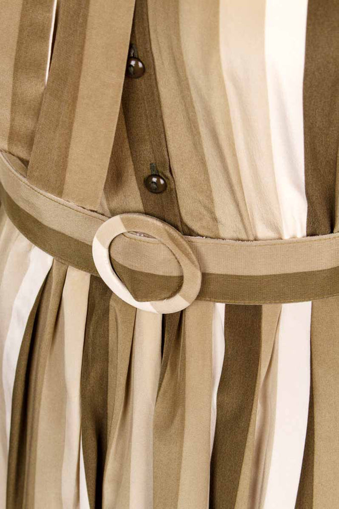 Louis Féraud Seidenkleid Streifen