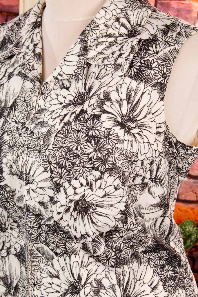 Stretchkleid schwarz weiß Blumen