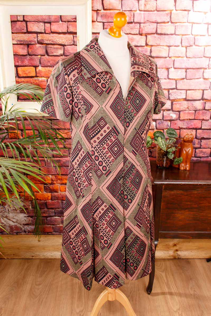 70s Disco Kleid gold Brokat