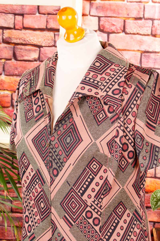 70s Disco Kleid gold Brokat