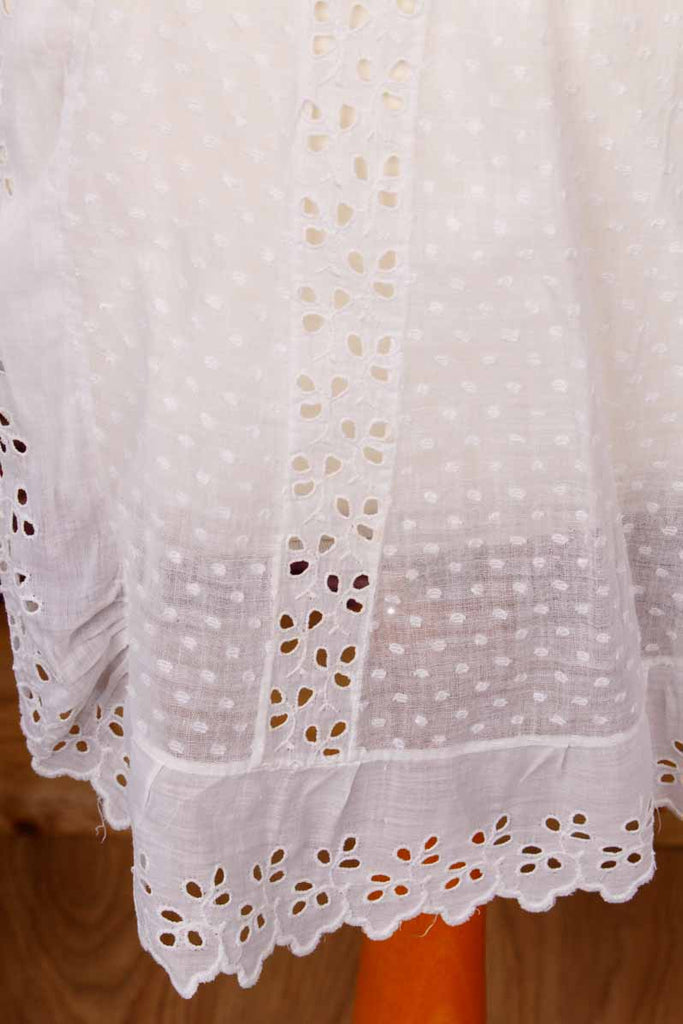 zarte schürze weiß Lochspitze