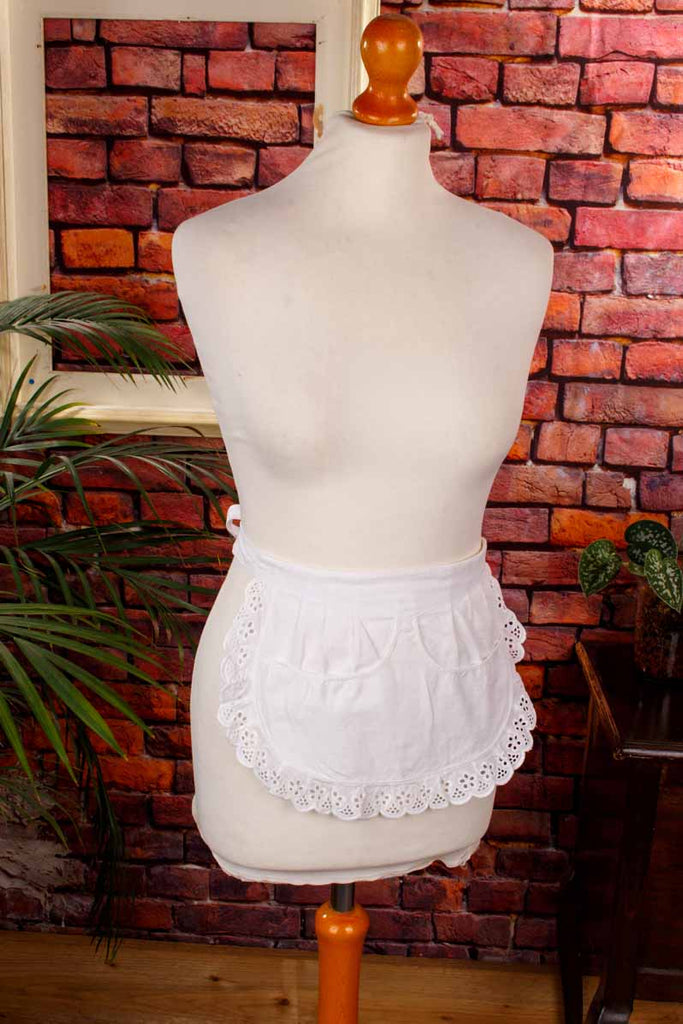 Vintage Servierschürze weiß Taschen