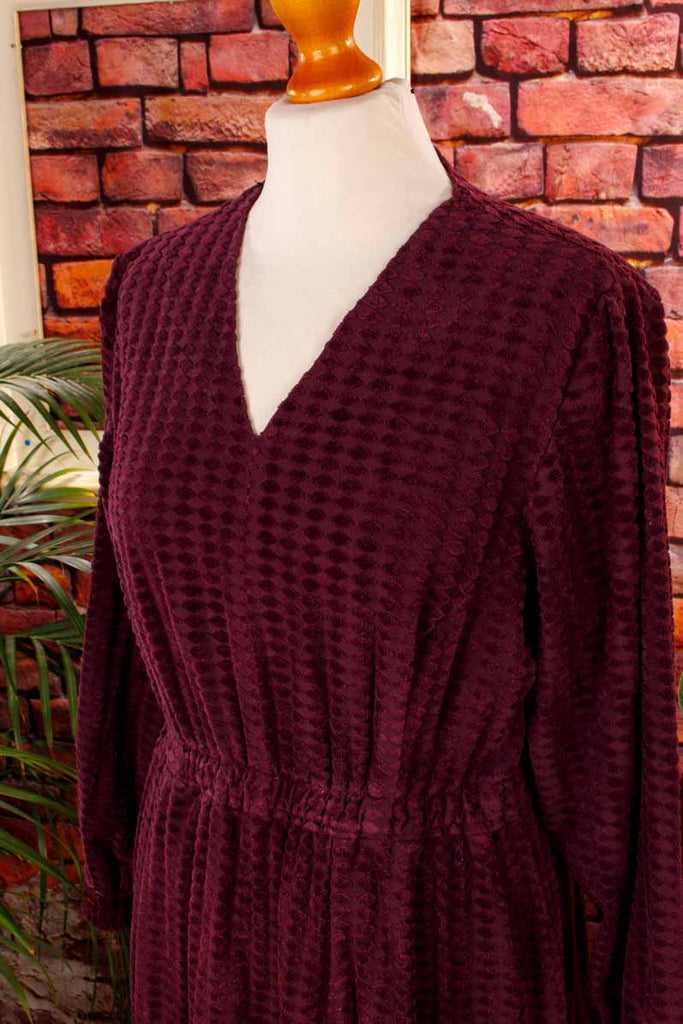 Hauskleid weinrot Samt