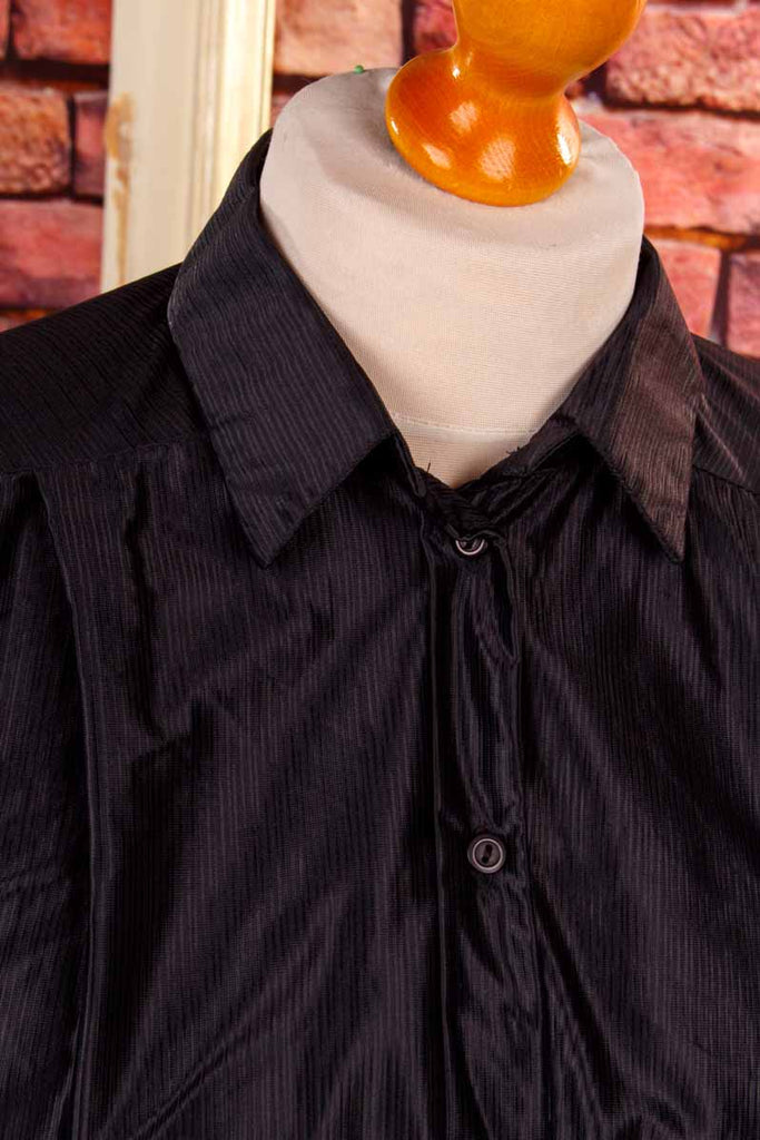 VEB Nylon Bluse schwarz Glanz