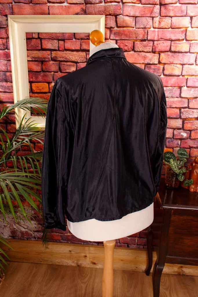 VEB Nylon Bluse schwarz Glanz