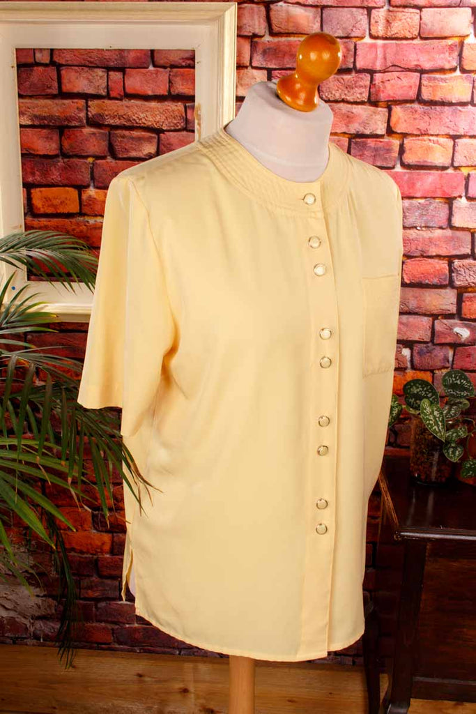 elegante Bluse blass gelb schimmernd