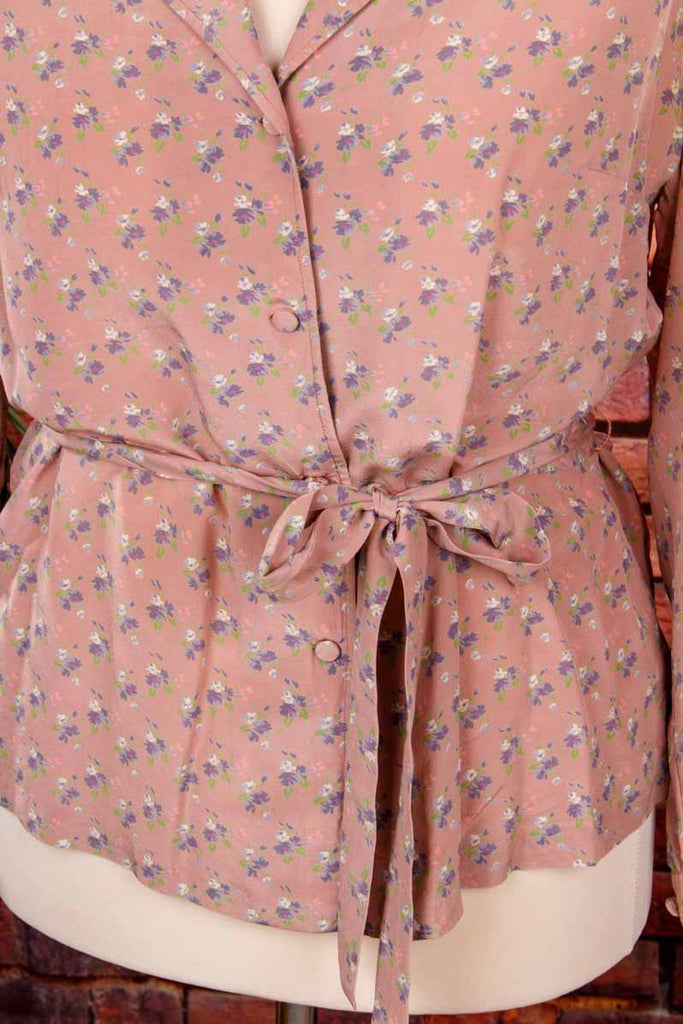 Seidenbluse Veilchenmuster