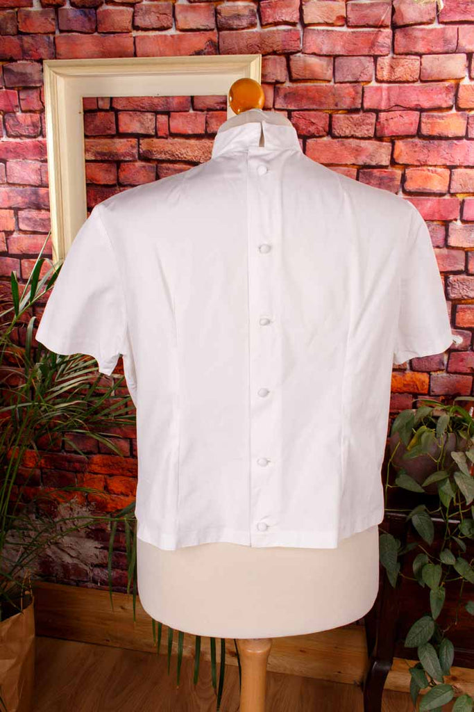 Baumwollbluse weiß + Spitze