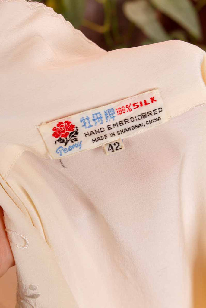 elegante Seidenbluse Lochmuster