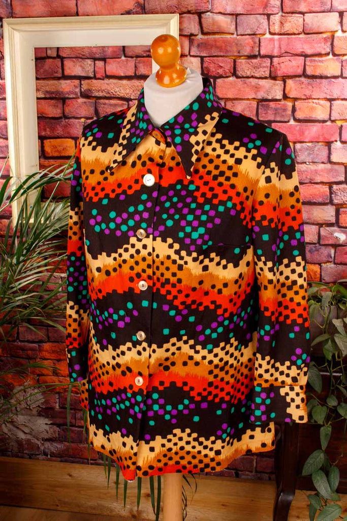 70s Disco Blusenjacke orange