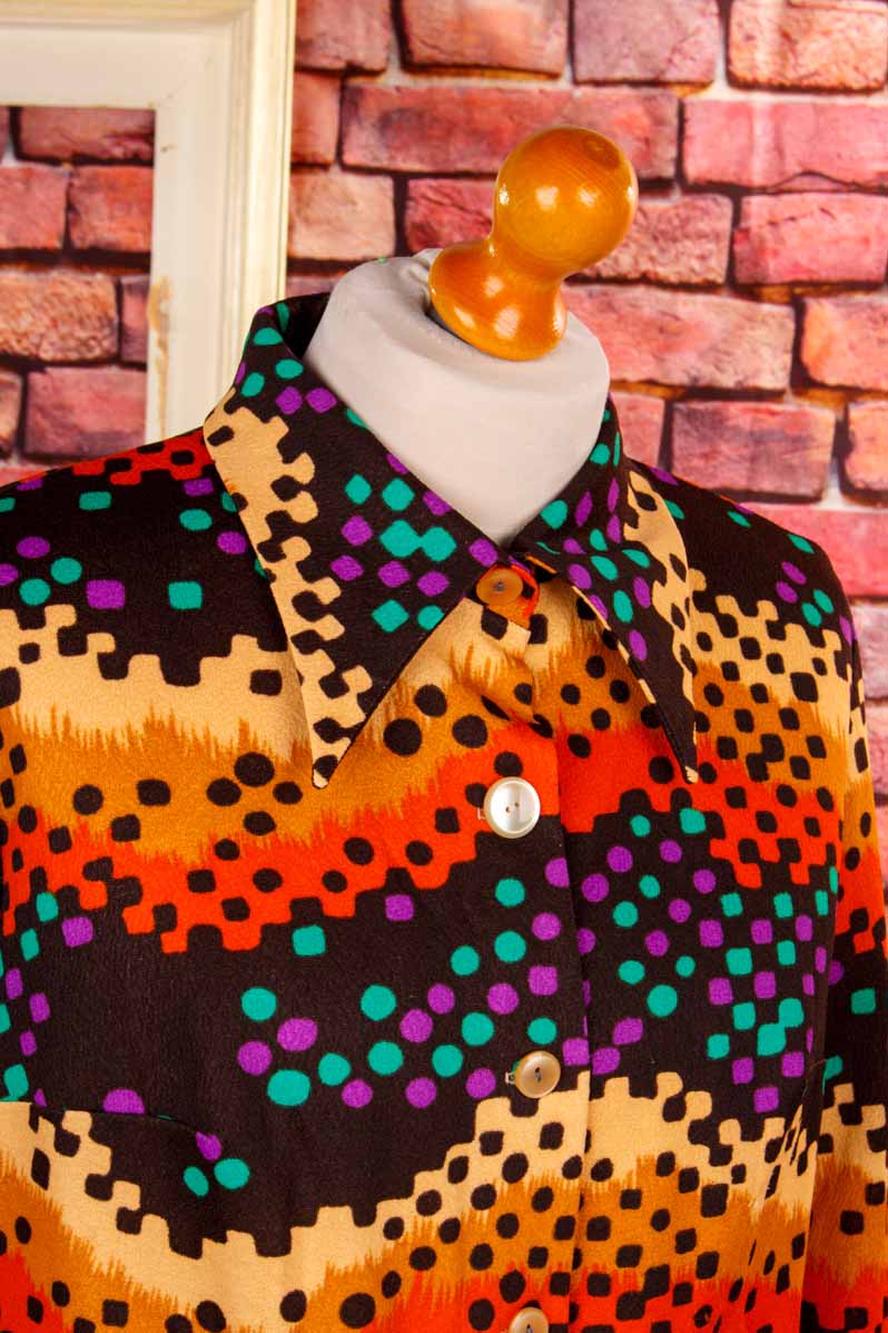 70s Disco Blusenjacke orange