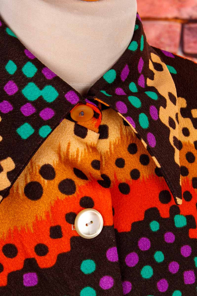 70s Disco Blusenjacke orange