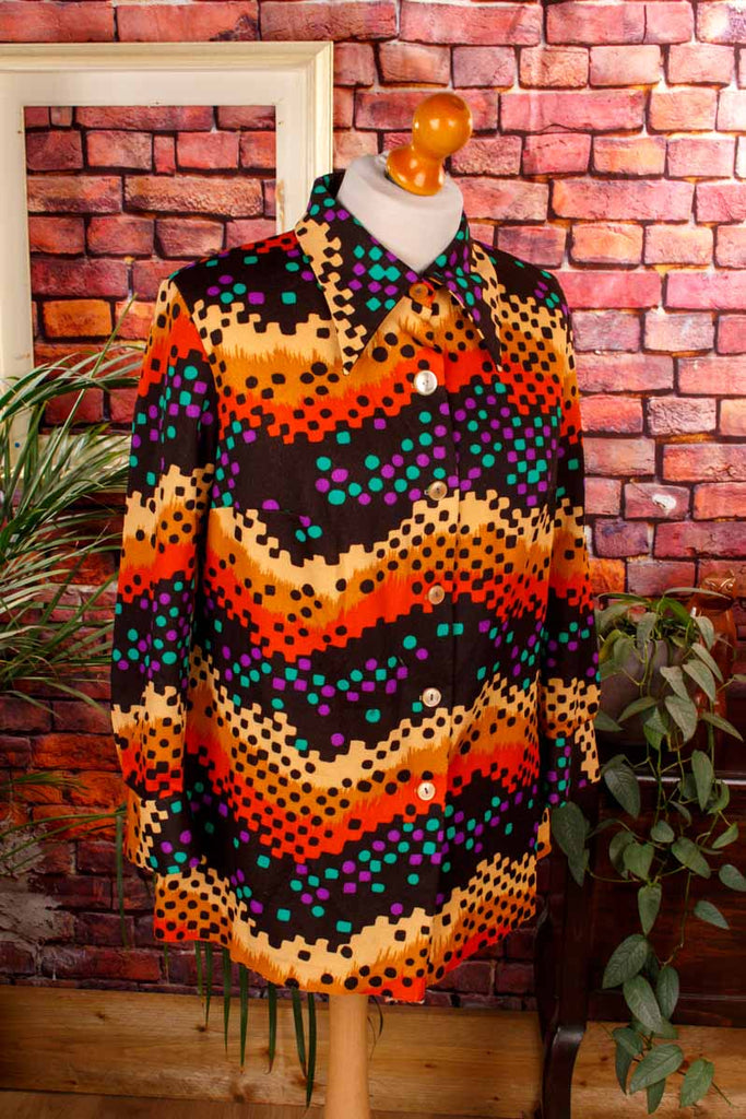 70s Disco Blusenjacke orange