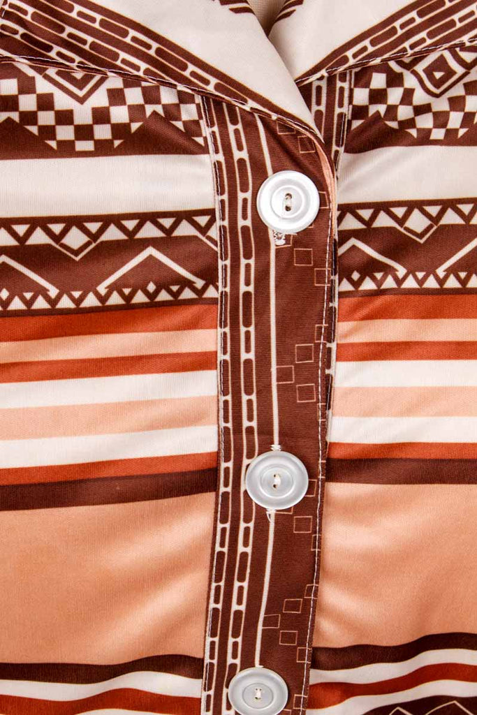 Vintage Stretchbluse braun Muster