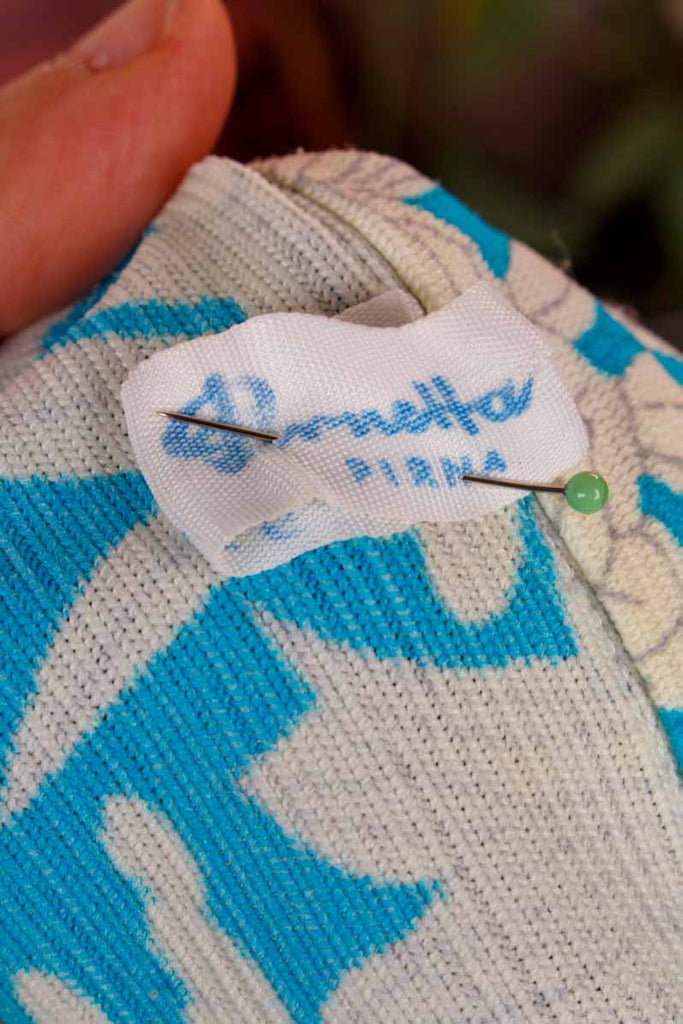 DDR Bluse türkis Muster