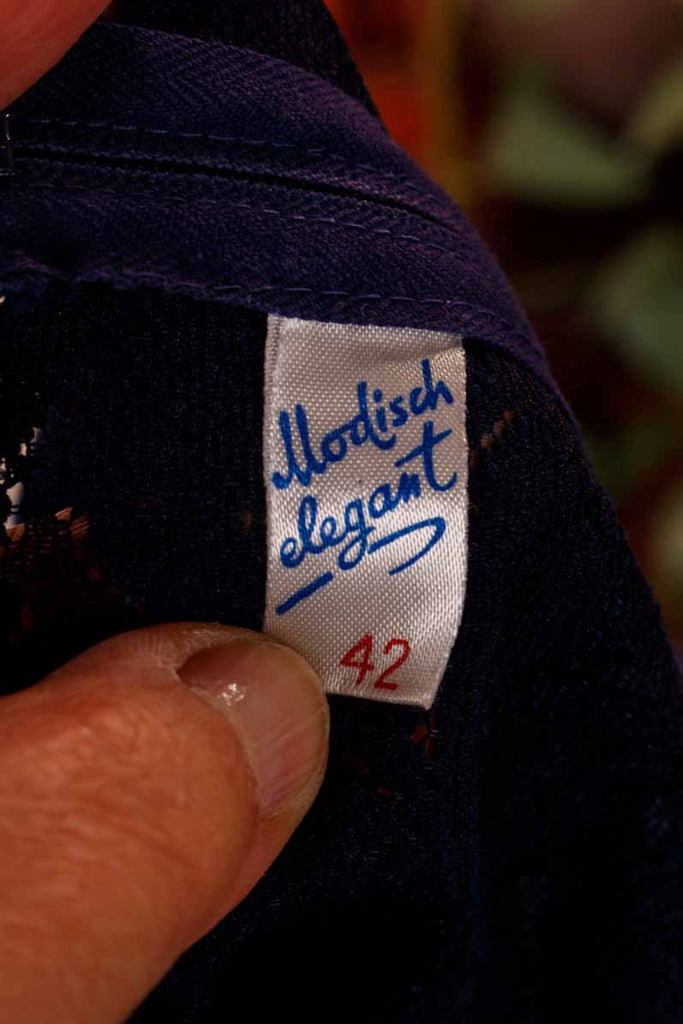 Spitzenbluse marineblau