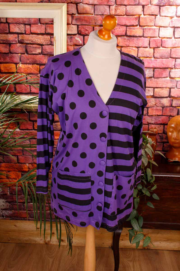 80er Top lila Muster