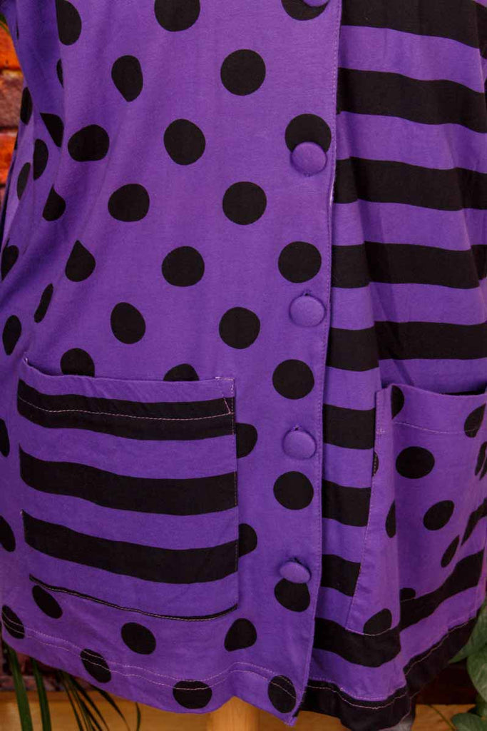 80er Top lila Muster