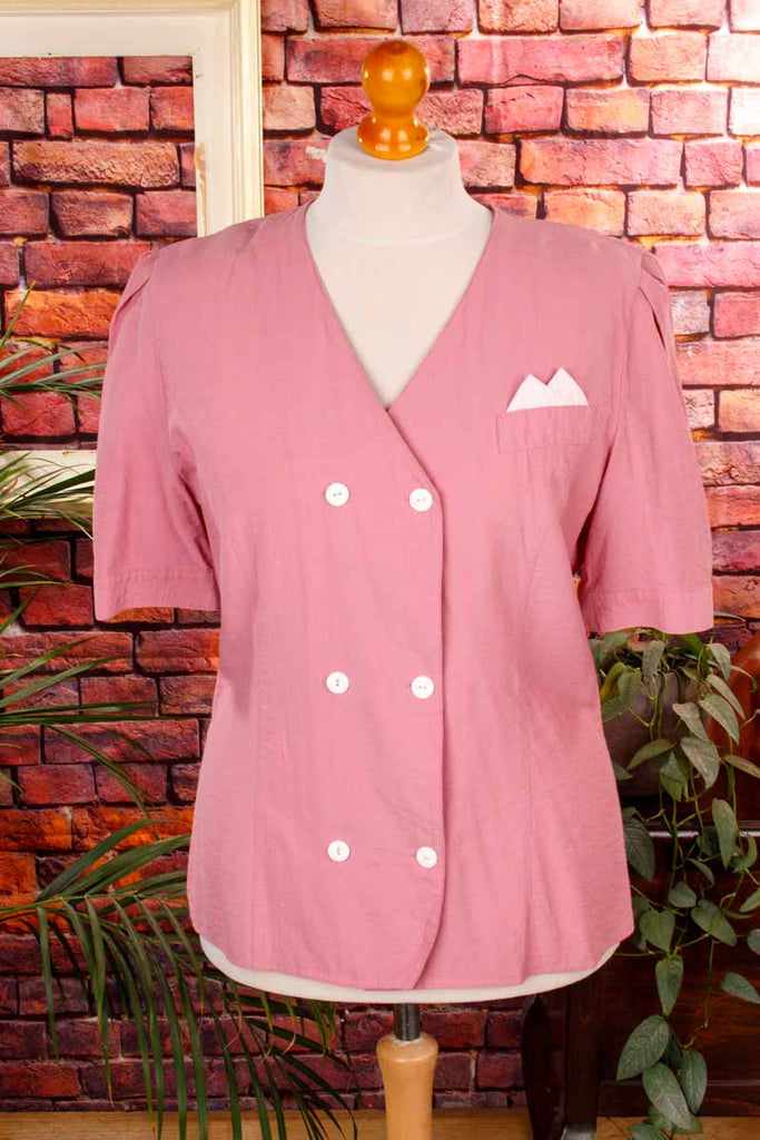 Viskosebluse rosé kragenlos