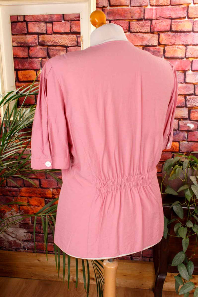 Viskosebluse rosé kragenlos